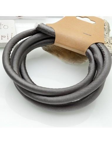 Cordino ricoperto in seta colore grigio scuro 5mm 1mt GDO