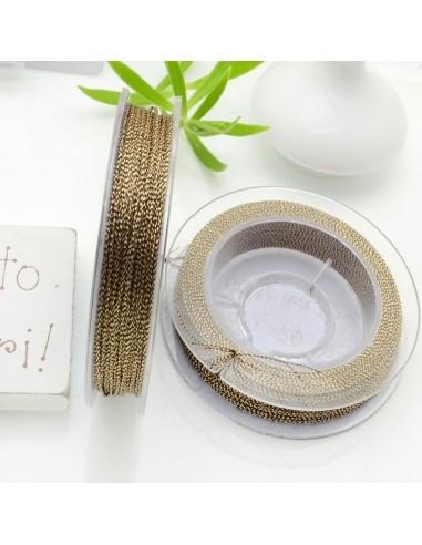 Filo per uncinetto in lurex colore marrone chiaro 0.6mm 20mt GDO