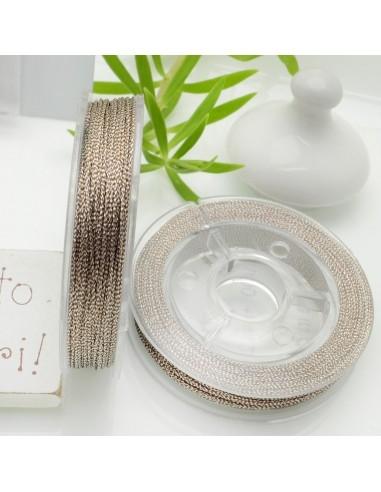 Filo per uncinetto in lurex colore cammello 0.6mm 20mt GDO
