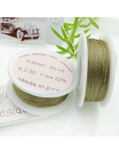 Filo per uncinetto in lurex colore bronzo 0.8mm 50mt GDO