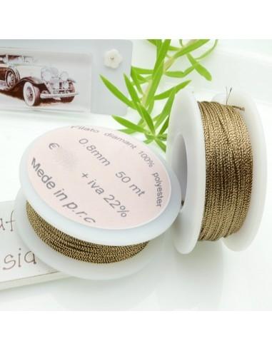 Filo per uncinetto in lurex colore marrone chiaro 0.8mm 50mt GDO
