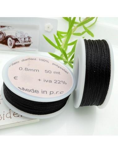 Filo per uncinetto in lurex colore nero 0.8mm 50mt GDO