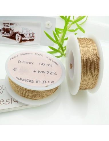 Filo per uncinetto in lurex colore oro rosa chiaro 0.8mm 50mt GDO