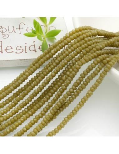 Filo di Cristalli Sfaccettati Cipollotti Rondelle Verde Senape 1.5x2.5mm circa 180pz GDO