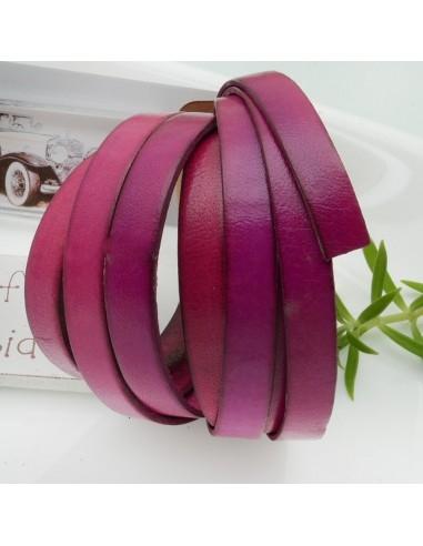 Cordino piatto in pelle colore fucsia in varie misure GDO