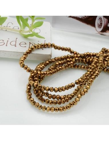 Filo di Cristalli Sfaccettati Cipollotti Rondelle Oro ramato 1.5x2.5mm circa 180pz | GDO