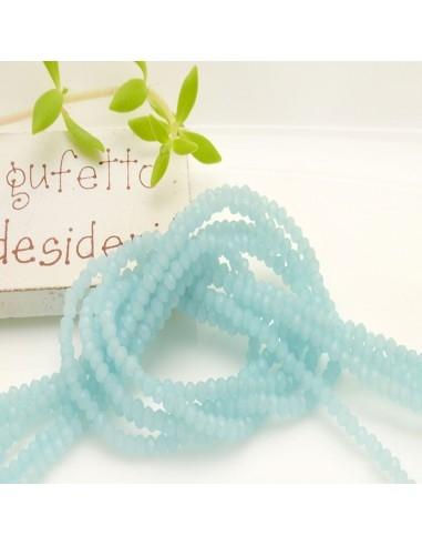 Filo di Cristalli Sfaccettati Cipollotti Rondelle Acquamarina 1.5x2.5mm circa 180pz