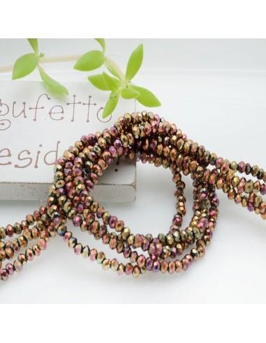 Filo di Cristalli Sfaccettati Cipollotti Rondelle Cangianti Chiari AB 1.5x2.5mm circa 180pz