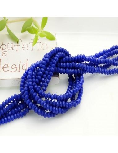 Filo di Cristalli Sfaccettati Cipollotti Rondelle Blu 1.5x2.5mm circa 180pz