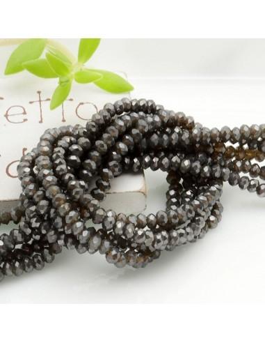 Filo di Cristalli Sfaccettati Cipollotti Rondelle Canna Di Fucile 1.5x2.5mm circa 180pz