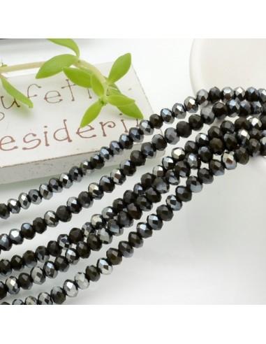 Filo Mezzi Cristalli marrone scuro AB Rondelle Sfaccettate 2.5x3.5mm 110pz GDO