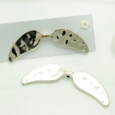 Distanziatori ali in lega di metallo argento 77x17 mm 1pz Gioie d'Oriente