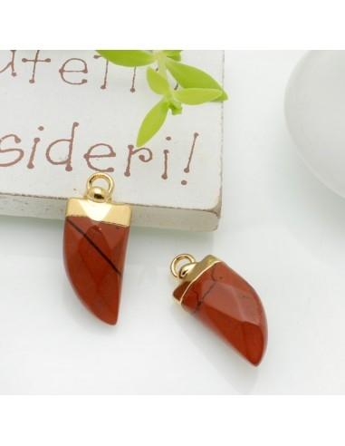 Ciondolo corno di pietra dura mokaite 20x10mm 1pz | GDO