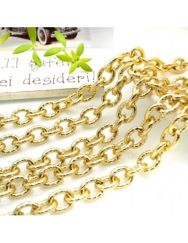 Catena diamantata in alluminio colore oro 8x10mm 1mt | GDO