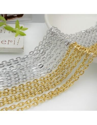 Catena a maglia ovale e filo piatto in alluminio 3x4mm 1mt  |GDO
