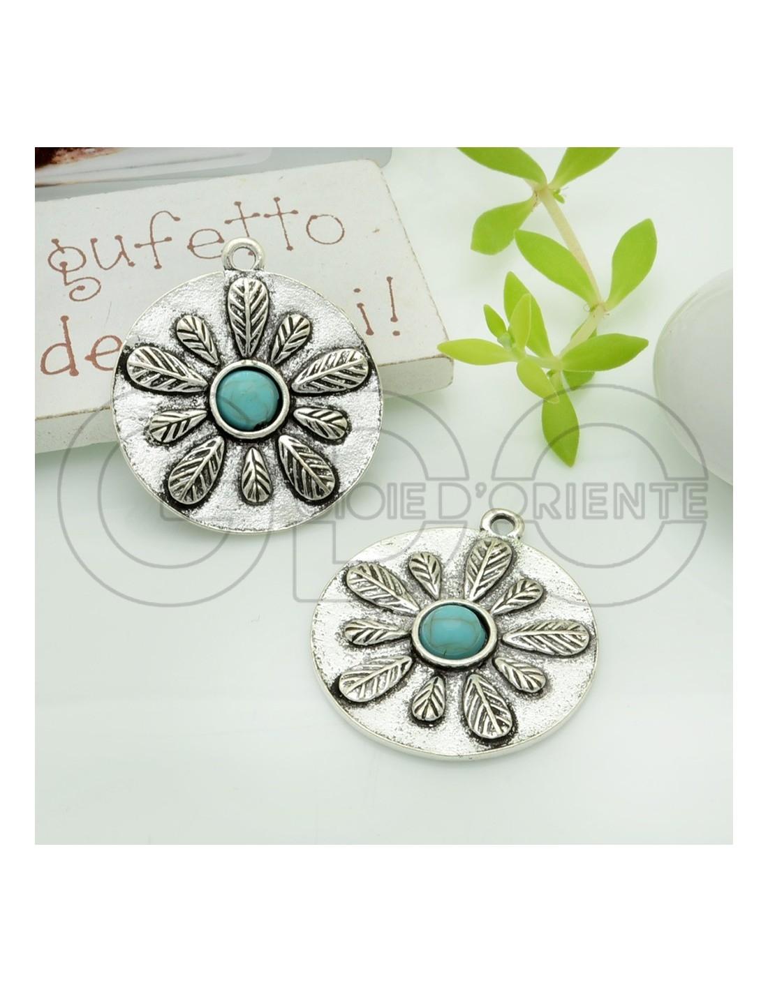 Cabochon tondo in pasta polimerica - Cuore di Soutache