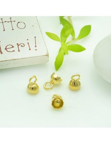 Coppette in argento 925% placato oro 4x7mm 4pz