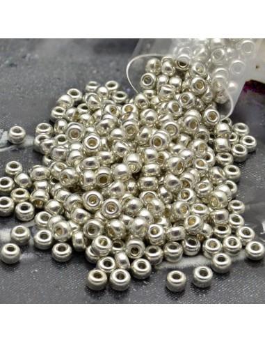 Perline Rocaille Miyuki 8/0 Galvanized Silver confezione da 10g Misurano 3mm|GDO