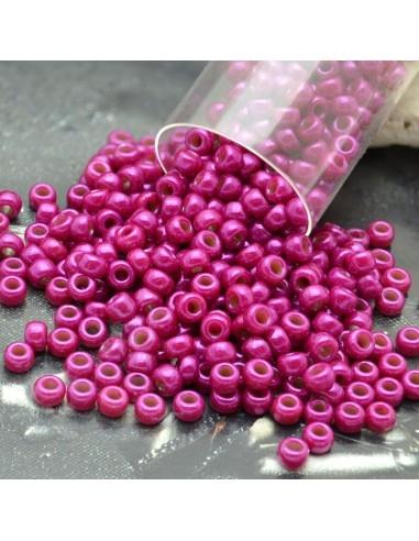 Perline Rocaille Miyuki 8/0 Dyed Opaque Fuchsia Luster confezione da 10g Misurano 3mm|GDO