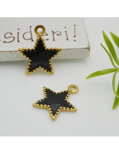 Ciondolo in acciaio smaltato a forma di stella 17x15mm 1pz|GDO