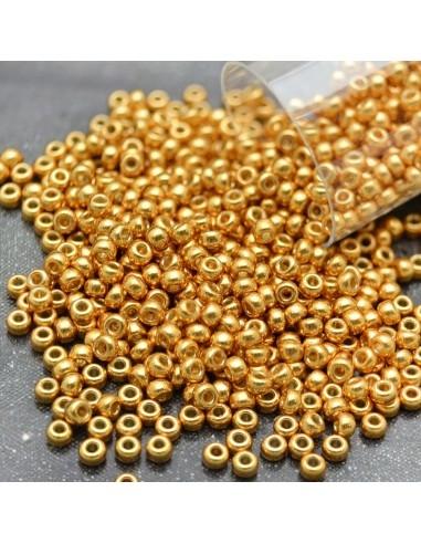 Perline Rocaille Miyuki 15/0 Duracoat Galvanized Yellow Gold confezione da 10g Misurano 1.5mm | GDO