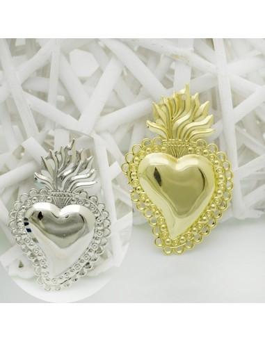Ciondolo cuore sacro in vari colori 47x70mm 1pz | GDO