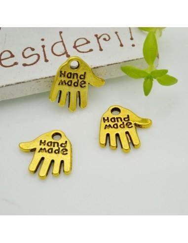 Ciondoli mani Hand made oro 13x11 mm 18pz Gioie d'Oriente