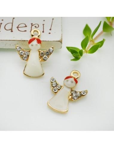 Ciondolo angioletto in ottone smaltato 15x20mm 1pz Gioie d'Oriente