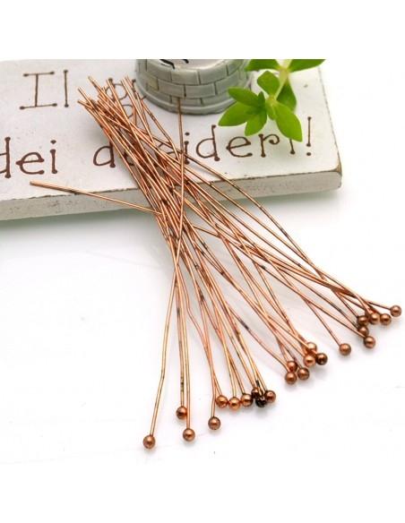 Chiodini con pallina rame antico finale in varie misure: filo 0.5mm