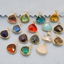 Charm di Lusso di Cristalli a Forma di Gocce con Base Oro 10x13mm 1pz | GDO