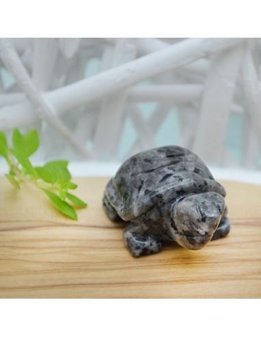 Tartaruga in Larvikite : Un Simbolo di protezione, saggezza e trasformazione, Misura 55x40mm