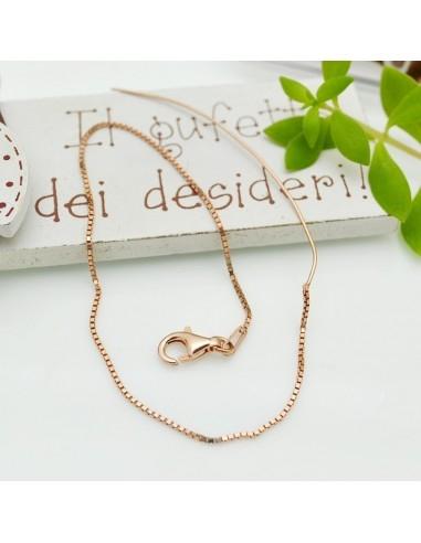 Base braccialetto argento 925% con filo 0.8mm lunga 18cm  oro rosa