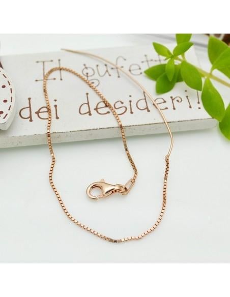 Base braccialetto argento 925% con filo 0.8mm lunga 18cm  oro rosa