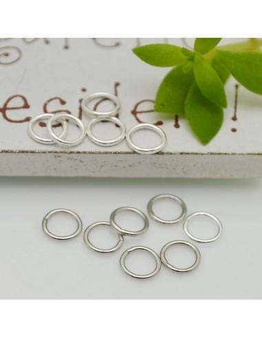 Anellini in argento 925, saldati e chiusi, forma tonda, misura 5mm, 20pz, marchio Gioie d'Oriente