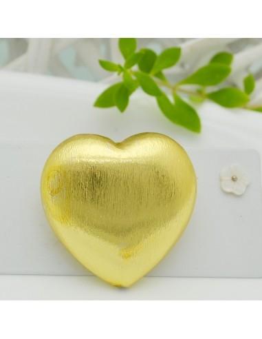 Perla satinata cuore mezzo bombato misura varia 1pz Gioie d'Oriente
