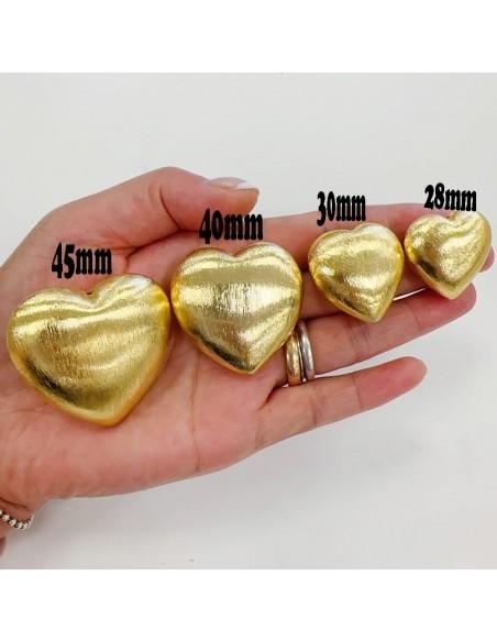 Perla satinata cuore mezzo bombato misura varia 1pz Gioie d'Oriente