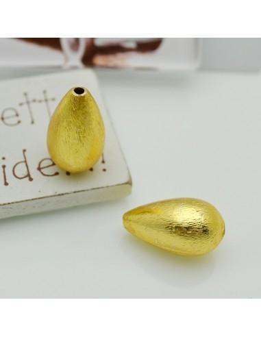 Perle Forma Goccia Satinate placcato oro 12 x 19 mm 1pz Gioie d'Oriente