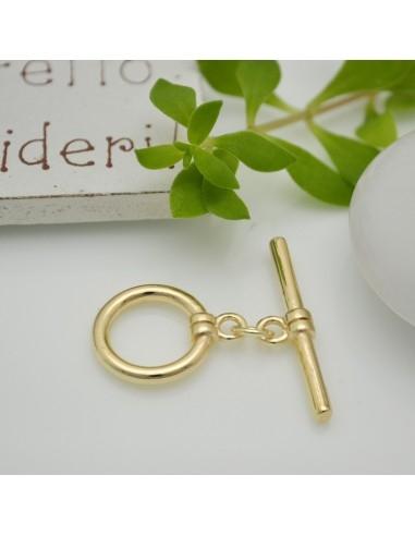 Chiusura T-Bar tonda liscia oro chiaro 14x20mm 1pz