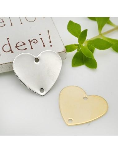 Connettore a forma di cuore liscio 17x18.5mm 1 paio|GDO