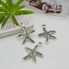 Ciondoli stelle marine rodio in metallo 26x22mm 3pz Gioie d'Oriente
