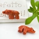 Madrepora a forma di orso con foro passante 18x9mm 1pz | GDO