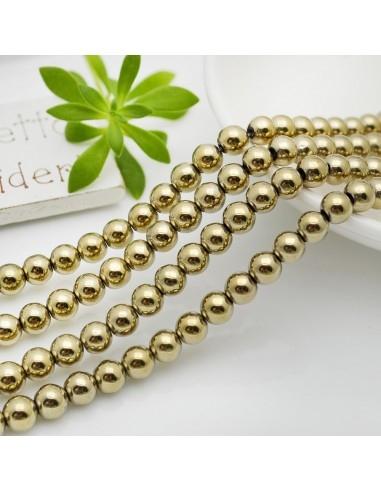 Filo di Ematite rotonda liscia colore oro chiaro 6mm 60-65pz | GDO