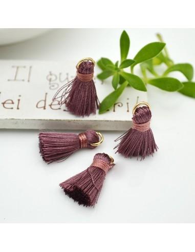 Ciondolo nappina di seta colore camelia scuro 22mm 2pz | GDO
