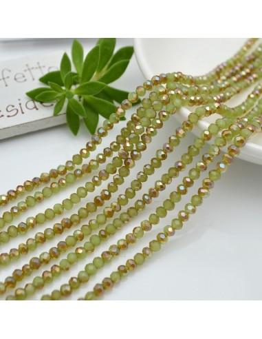 Filo di Mezzi Cristalli Rondelle Verde erba AB 2.5x3.5mm Briolette 125pz | GDO
