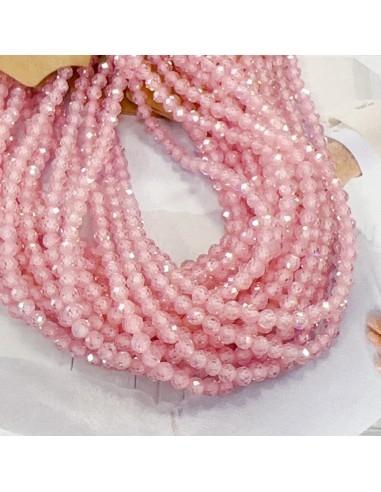 Filo di Zirconi naturali brillanti colore Rosa 3mm 38cm | GDO