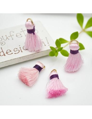 Ciondolo nappina di seta colore rosa/viola 22mm 2pz | GDO