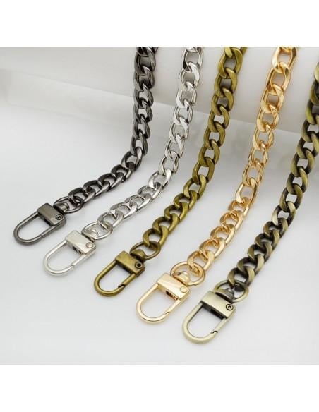 Tracolla per borse catena grumette in metallo 9x13mm lunghazza 110cm