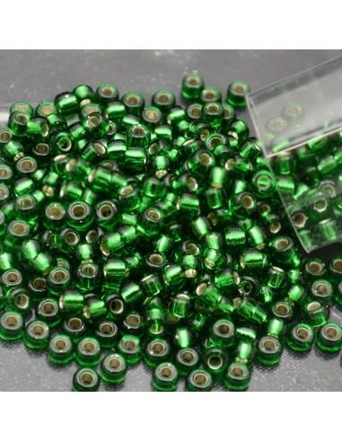 Perline Rocaille Miyuki 8/0 Silver Lined Green 3mm 10gr | GDO