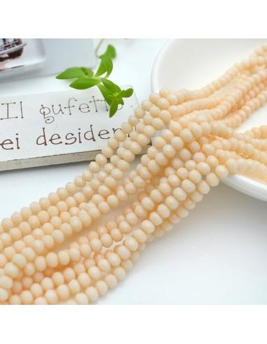 Filo di Mezzi Cristalli Cipria Chiaro Rondelle 3x4mm Sfaccettati Briolette 125 a 145pz GDO