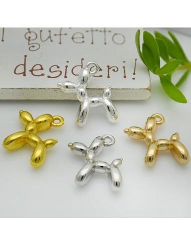 Ciondolo barboncino in ottone colori vari 16x19 mm 1pz Gioie d'Oriente